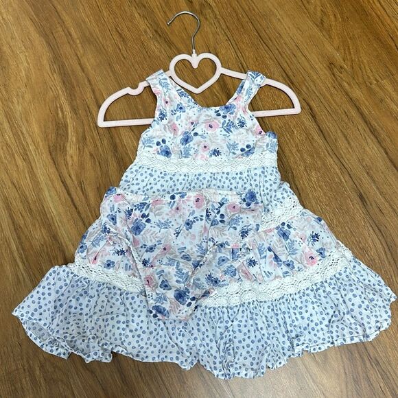 Tommy Bahama Toddler Girls Floral Crocheted Tiered Halter Sundress Sz 24… - Picture 6 of 11